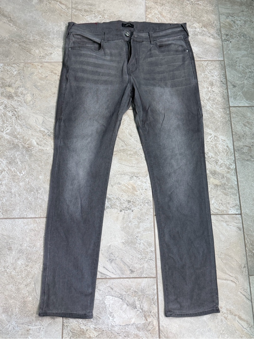 True Religion Men's Rocco Relaxed Skinny Gray Washed Jeans